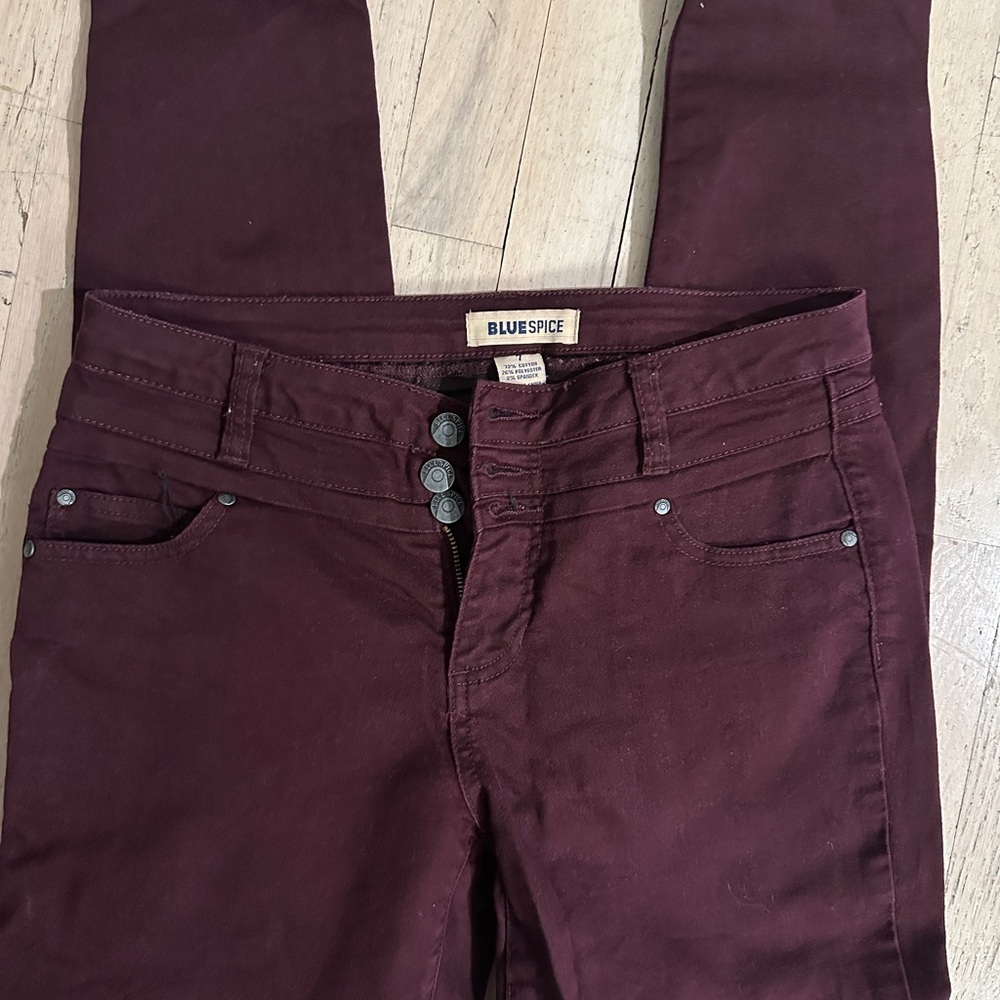 Blue Spice Burgundy Skinny Jeans